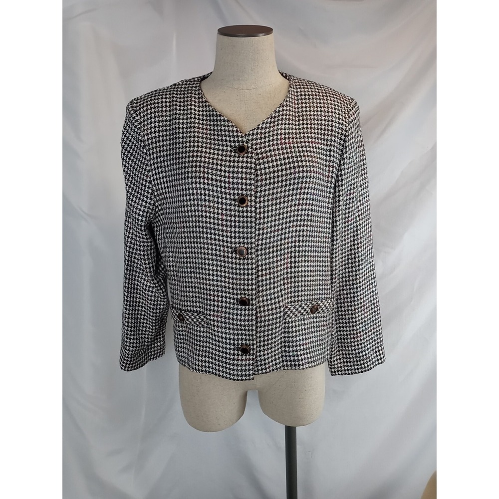 Vintage Requirement Blazer Jacket Women's Size 8 Plaid Dress‎ Jacket 5 Button - Picture 12 of 12